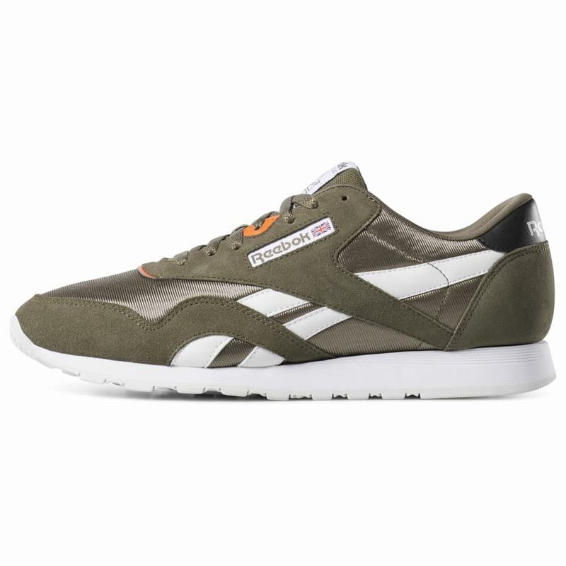 Tenisi Reebok Classic Nylon Barbati Verzi/Gri/Albi/Portocalii Romania NU4742OK